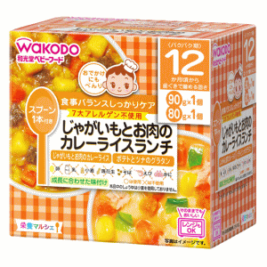 楽天キリン堂通販SHOP和光堂 栄養マルシェ じゃがいもとお肉のカレーランチ 12か月頃から 90g・80g各1パック※軽減税率対象