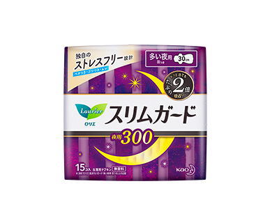 花王 ロリエ スリムガード 多い夜用300 羽つき 15コ入 【医薬部外品】