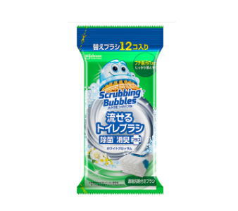 ジョンソン スクラビングバブル 流せるトイレブラシ除菌消臭プラス ホワイトブロッサム つけ替え用 ブラシ12個