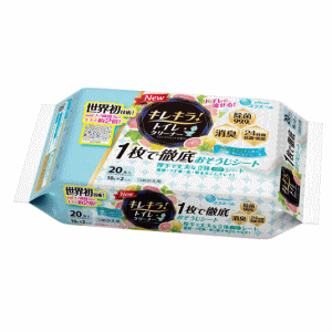 大王製紙 エリエール キレキラ トイレクリーナー 1枚で徹底おそうじシート つめかえ用 シトラスミント 20枚(10枚×2パック)入