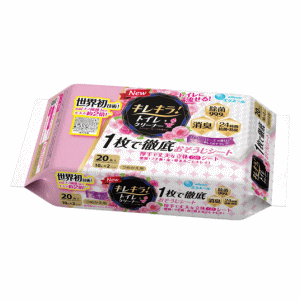 大王製紙 エリエール キレキラ トイレクリーナー 1枚で徹底おそうじシート ハッピーローズ つめかえ用 ..