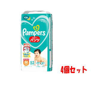 【4個セット】P&G パンパースさらさらケアパンツ M はいはい(5-10kg)スーパージャンボ 52枚 男女共用