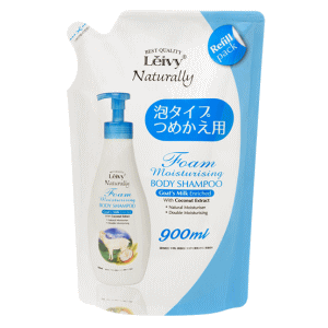 アクシス レイヴィー (LeivyNaturally) フォーム ボディシャンプー ゴートミルク フローラル・スウィートの香り 詰替え用 900ml×1個 泡タイプ 大容量 レフィル パウチ ボディソープ