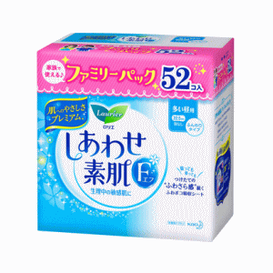 花王 ロリエ エフ しあわせ素肌 ふんわりタイプ 多い昼用 羽なし 22.5cm 52コ入【医薬部外品】