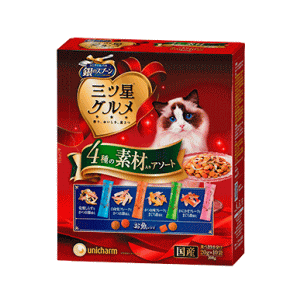ユニ・チャームペットケア 銀のスプーン 三ツ星グルメ 全成長段階用 4種の素材入りアソート お魚レシピ 200g