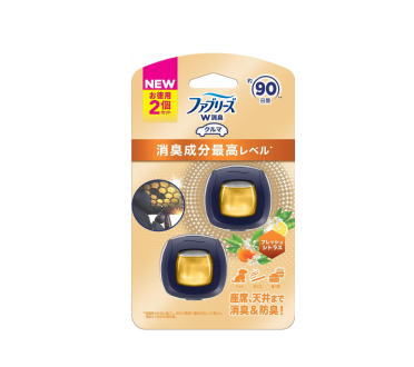 在庫のみ P&G ファブリーズ　クルマ イージークリップ 消臭成分最高レベル 約45日分×2個入り 90日分 フレッシュシトラスの香り × 1個 車の消臭剤 芳香剤