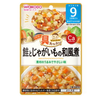 Rakuten - 和光堂 具たっぷりグーグーキッチン 鮭とじゃがいもの和風煮 80g 9か月頃から 【軽減税率対象商品】