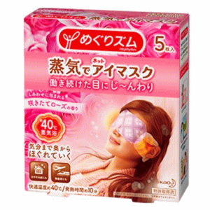 花王 めぐりズム蒸気でホットアイマスク5枚入×1箱ローズの香り［kao6me1pr5］