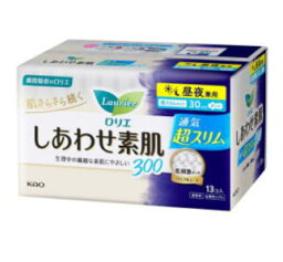 花王 ロリエ しあわせ素肌 通気超スリム 昼夜兼用30cm 羽つき 13個【医薬部外品】