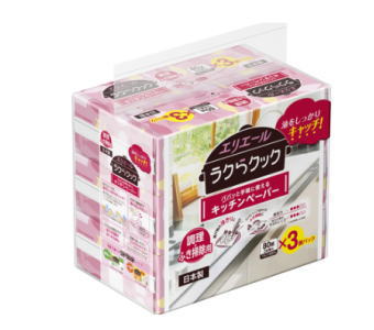 大王製紙 エリエール ラクらクック パパっと手軽に使えるキッチンペーパー 80組×3個パック