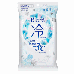 生活応援価格　花王 ビオレ 冷シート 無香性 20枚入×1袋 ボディ冷却 制汗シート ※パッケージリニューアルに伴い画像と異なるパッケージの場合がございます。ご了承下さいませ。のサムネイル