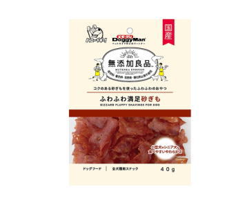 気になる添加物は使わない、おいしい素材感。鉄分補給にうれしい砂ぎもを使用！スナック(全犬種用) ・コクがあり鉄分を含む砂ぎもを、小型犬やシニア犬にも食べやすい、うすくふわふわソフトな食感に。おくちいっぱいに広がる旨味に、愛犬も大満足です。 ・小型犬やシニア犬も食べやすいやわらかさ。 ・大切な家族だから“気になる添加物”は使わない、加えない。それがドギーマンの《無添加良品》シリーズです。 ・2ヶ月未満の幼犬には与えないでください。 ●メーカー：ドギーマンハヤシ　〒537-0002　大阪府大阪市東成区深江南1-16-14　06-6977-6711●区分：ペット●原産国：日本●広告文責：(株)キリン堂　078-413-1055