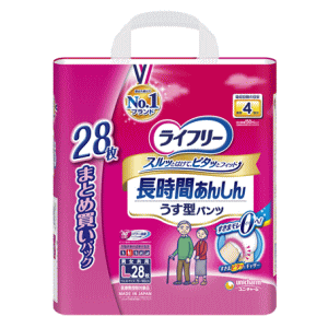 Rakuten - ユニ・チャーム ライフリー 長時間あんしんうす型パンツ L 4回分 28枚入