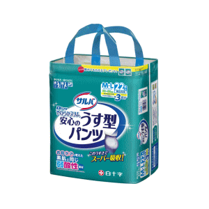 白十字 サルバ Dパンツ やわらかスリム 安心のうす型パンツ M～Lサイズ 男女共用 3回分 22枚入
