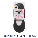 脱げない靴下 岡本KOKOPITA ココピタ 浅履き フットカバー ソックス ニットタイプ レディース 女性用 チャコールグレー 23~25cm×1足組(4)