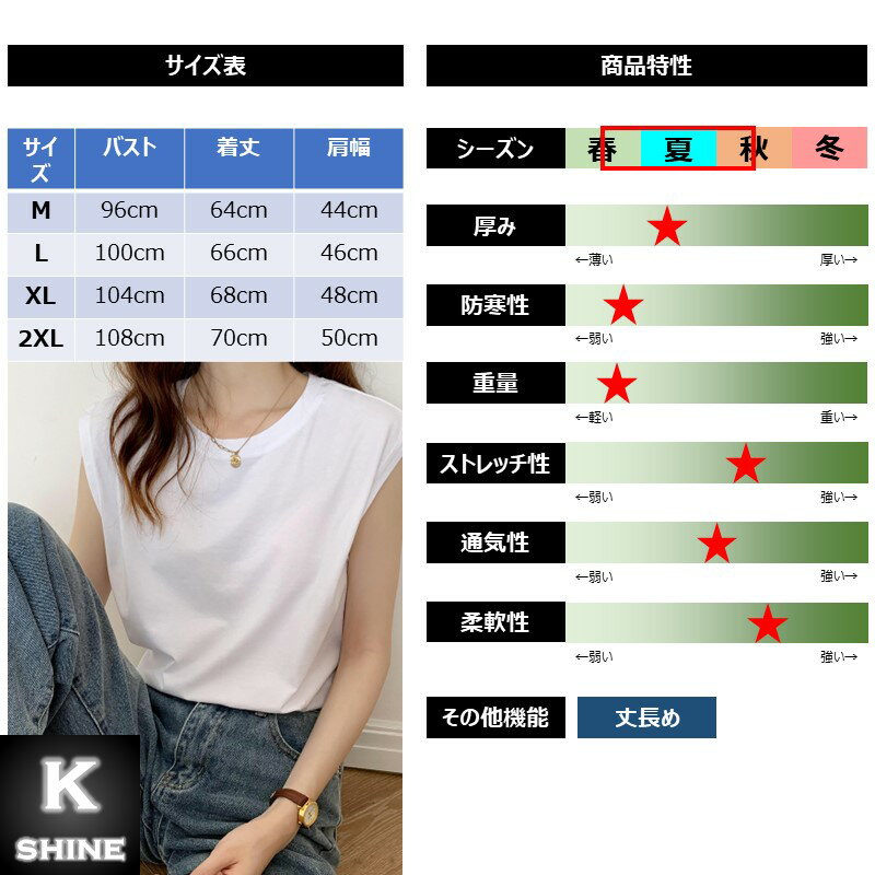【2枚で10%クーポン】 ノースリーブT Tシャツ クルーネック ノースリーブ 長め 丈...