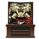 五月人形 兜飾り収納飾 平安武政作 25号 着用兜 彫金松鷹 2024-yb090 幅65cm 端午の節句 節句 お祝い インテリア