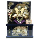 五月人形 兜飾り収納飾 一徳作 10号 金彩松鷹 2024-yb118 幅45cm 端午の節句 節句 お祝い インテリア