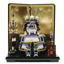 五月人形 鎧飾り平飾 啓山作 6号 紫翠 金箔金彩松 2024-yb135 幅60cm 端午の節句 節句 お祝い インテリア
