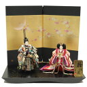 雛人形 親王平飾り 蒼葉 小三五 立雛親王 金襴 月に梅黒金屏風 2024-yg163 幅55cm 平飾 2人 ひな人形 お雛様 桃の節句 節句 お祝い インテ...