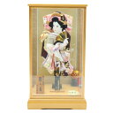 羽子板 ケース飾り 琴の音 15号 金彩刺しゅう 高さ61cm 銘木 桧ケース (2024-ys165) ケース入り お正月飾り 初節句 お祝い