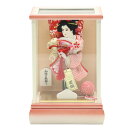 羽子板 ケース飾り 宴 7号 金襴 高さ29cm パール白木&パールピンクケース (2024-ys177) ケース入り お正月飾り 初節句 お祝い