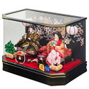 雛人形 ケース飾り 彩美 三五 親王飾り 幅53cm 六角 アクリルケース 金ぼかし 電気入雪洞付 f2-5 ケース入り ひな人形
