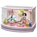 雛人形 ケース飾り ひまり 小三五 親王飾り 幅49cm R型 アクリルケース 白に紫ボカシ 電気入雪洞付 f4-5 ケース入り ひな人形