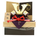 五月人形 兜飾り収納飾 辰広作 1/5号 将 大鍬・赤 オーク白木 2025-tb024 幅30cm 御兜 端午の節句 節句 お祝い インテリア