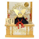 五月人形 兜飾り収納飾 雄山作 12号 菊一文字之兜 月に千羽鶴 2025-tb033 幅45cm 端午の節句 節句 お祝い インテリア