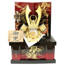 五月人形 兜飾り着用収納飾 翠鳳作 25号 美少年戦士 レッド 京金彩 2025-tb047 幅60cm 端午の節句 節句 お祝い インテリア