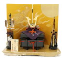 五月人形 兜飾り平飾 別所実正作 6号 菊づくし 菊づくし星兜 京箔龍に月 2025-tb064 幅55cm 端午の節句 節句 お祝い インテリア