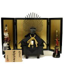 五月人形 兜飾り平飾 雄山作 10号 豊臣秀吉兜 豊臣秀吉 黒塗金屏風 2025-tb073 幅62cm 戦国武将 端午の節句 節句 お祝い インテリア