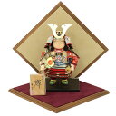 五月人形 子ども大将平飾 幸一光作 若大将 輝 鎧着大将 ベルベット(レッド) 2025-tb149 幅41cm 端午の節句 節句 お祝い インテリア