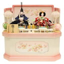 雛人形 収納飾り 葵 芥子 親王 桜刺繍 舞桜白ピンク塗り屏風台 2025-tg031 幅55cm 親王収納 2人 ひな人形 お雛様 桃の節句 節句 お祝い イ...
