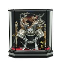 五月人形 ケース入兜 12号 貫前銀兜 六角ガラスケース 2025-yb022 幅42cm ケース飾り 端午の節句 節句 お祝い インテリア