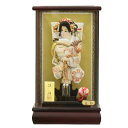 羽子板 ケース飾り 春麗 8号 高さ36cm 帯地 銘木 花梨パノラマケース (2025-ts015) 押絵振袖羽子板 ケース入り お正月飾り