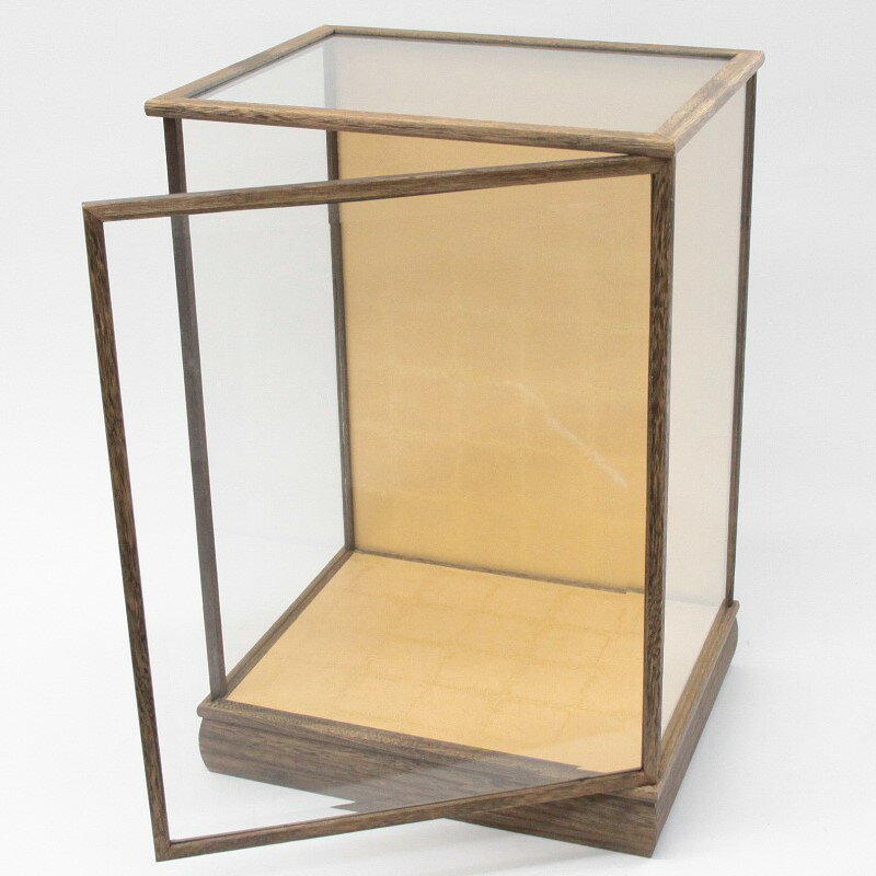 アウトレット品 人形ケース単品 39×30×52 焼桐 面取ガラス 前開き 空ケース 幅41cm...