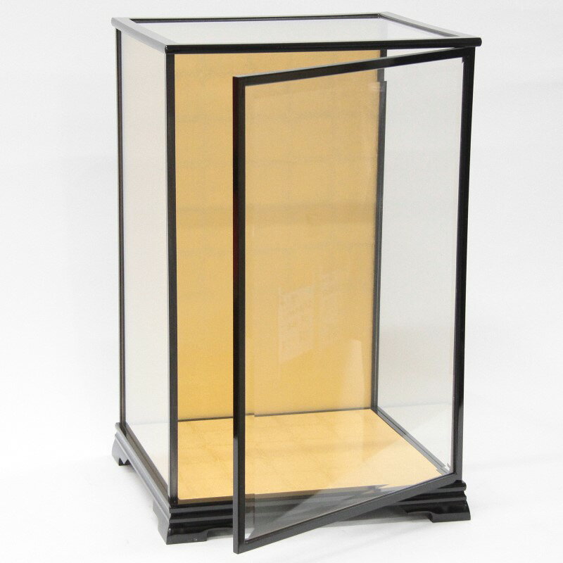 アウトレット品 人形ケース単品 黒艶塗り 前開き 面取ガラス 空ケース 幅43cm (22a...