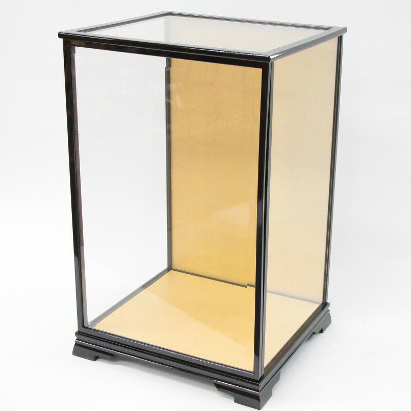 アウトレット品 人形ケース単品 黒艶塗り 前開き 面取ガラス 空ケース 幅43cm (22a...