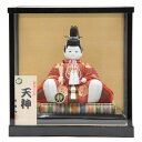 天神様人形 ケース入り 木目込み人形 子ども天神 幅27cm (22ht06/22hf01) 芳俊作 正絹赤金に鶴 烏帽子 菅原道真公 学問の神様 合格祈願