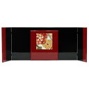 アウトレット品 雛人形 三月屏風 屏風のみ 11号 41A-59 (赤/黒)木目込 桜熨斗 変形 三曲屏風 飾り幅80〜90cm (23a-ya-0031) イ...