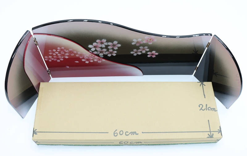 アウトレット品 雛人形 三月屏風 屏風のみ 10号 (黒/えんじ) 新スプレー桜変形 三...