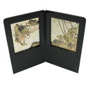アウトレット品 屏風 屏風のみ 52cm 二曲屏風 彫金龍虎 黒塗 M12 H1 幅55~60cm (23a-ya-0312) インテリア ディスプレイ 見切処分品