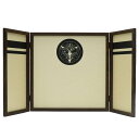 アウトレット品 屏風 屏風のみ 16号 三曲屏風 530062-16 別誂 家紋入り屏風 黒塗三方枠 上杉家笹 幅70〜75cm (23a-ya-0379) イ...