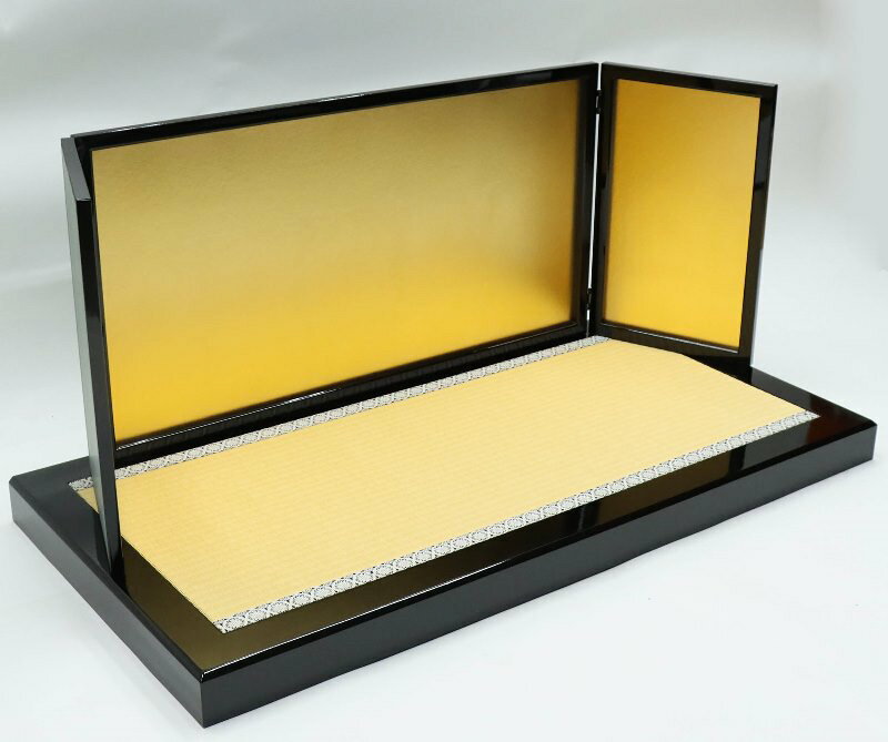 さくらソレイユ 楽天市場店のアウトレット品 屏風台 台屏風セット 110号 T31-1100 金箔 15号金屏風付 幅110cm (23a-ya-0465) インテリア ディスプレイ 見切処分品｜アングル3