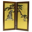 アウトレット品 屏風 単品 25号 二曲屏風 松滝 飾り幅:45~55cm (24a-ya-0008) インテリア ディスプレイ 見切処分品