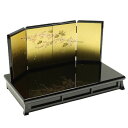 アウトレット品 台屏風セット 10号/23号 そよかぜ 平安 四曲屏風/黒塗脚付き飾台 幅70cm (24a-ya-0052e) インテリア ディスプレイ 見切...