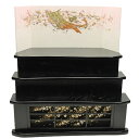 アウトレット品 雛人形用 台屏風セット 30号 欅板 三段飾り台セット 組立式 幅93cm (24a-ya-0179) インテリア ディスプレイ 見切処分品