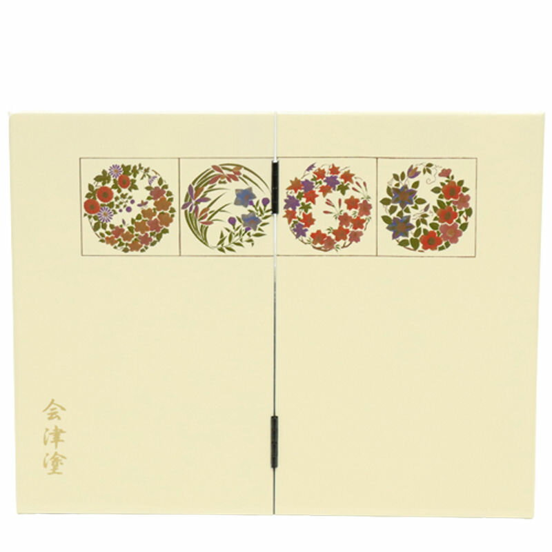 アウトレット品 屏風 単品 21cm 花化粧 二曲屏風 アイボリー 飾り幅：24～26cm (24a-ya-0242) インテリア ディスプレイ 見切処分品